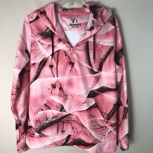Huntworth Pink Camo 1/4 Zip Hoodie Jacket